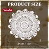 kilofly Handmade Crochet Round Cotton Lace Table Placemats Doilies Value Pack [Set of 4], Medallion, 13x13 inch, White view 3