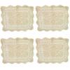 kilofly Handmade Crochet Cotton Lace Table Placemats Doilies Value Pack [Set of 4], Beige view 1