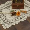 kilofly Handmade Crochet Cotton Lace Table Placemats Doilies Value Pack [Set of 4], Beige view 4