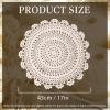 kilofly Handmade Crochet Round Cotton Lace Table Placemats Doilies Value Pack [Set of 4], Medallion,17 inch, Beige view 3