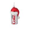 Kurt Adler CC4163 Glass Diet Coke Can Ornament with Santa Hat, 4.5" view 1