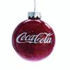 Kurt Adler CC4161 Coca-Cola Glittered Glass Ball Ornament, 80mm view 1