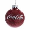 Kurt Adler CC4161 Coca-Cola Glittered Glass Ball Ornament, 80mm view 2
