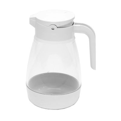 Service Ideas SY916WH Syrup Dispenser, 16 oz, White/Clear