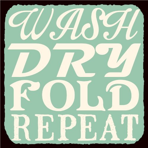 Wash Dry Fold Repeat Vintage Metal Art Laundry Room Sign