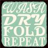 Wash Dry Fold Repeat Vintage Metal Art Laundry Room Sign view 1