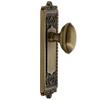 Grandeur Windsor Plate with Eden Prairie Knob, Passage - 2.375", Vintage Brass view 4