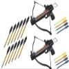 2 Pack 50 Lb Crossbow Gun Pistol Archery Crossbow w/ Arrows+12 Metal Tip Arrows view 1