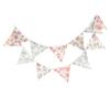 LOVENJOY Pastel Pennant Banner Triangle Spring Floral Fabric Bunting Shabby Chic Tea Party Flag Garland view 1