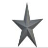 AMISH WARES 53 Inch Heavy Duty Metal Barn Star Painted Hammered Silver. view 1
