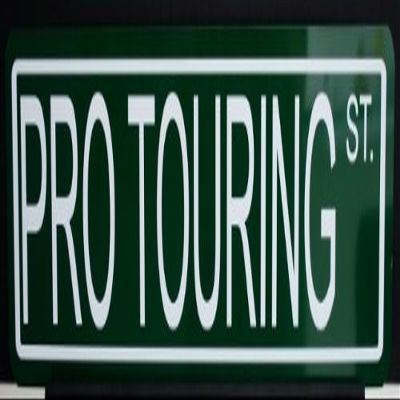 PRO TOURING ST Metal Street Sign 6X24 Compatible With Chevy Ford Dodge SS Camaro Chevelle Mustang Nova Charger Challenger Rally Motorsports Hot Rod Muscle Car Garage Man Cave Wall Art Gift