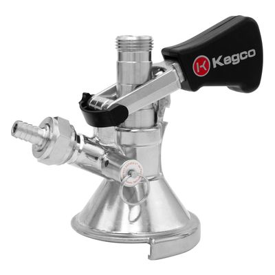 Kegco KC KT2410W-M Ergonomic Lever Handle Keg Taps Coupler M System with Stainless Steel Probe, Brass