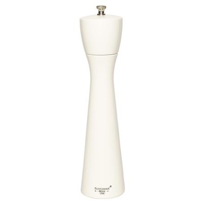 Fletchers' Mill Tronco Salt Mill, White - 10 Inch, Adjustable Coarseness Fine to Coarse, MADE IN U.S.A.