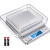 GDEALER Food Scale, 0.001oz/0.01g Precise Digital Kitchen Scale Gram Scales Weight Food Coffee Scale Digital Scales for Cooking Baking Stainless Steel Back-lit LCD Display Pocket Small Scale, Silver view 1