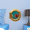 Stickit Graphix 12" PortScape Exotic Lionfish #1 Bronze Porthole Window Wall Decal Removable Fabric Vinyl Ocean Portal Wall Sticker Coral Reef Fish Under The Sea Underwater Wall Art Decor view 2