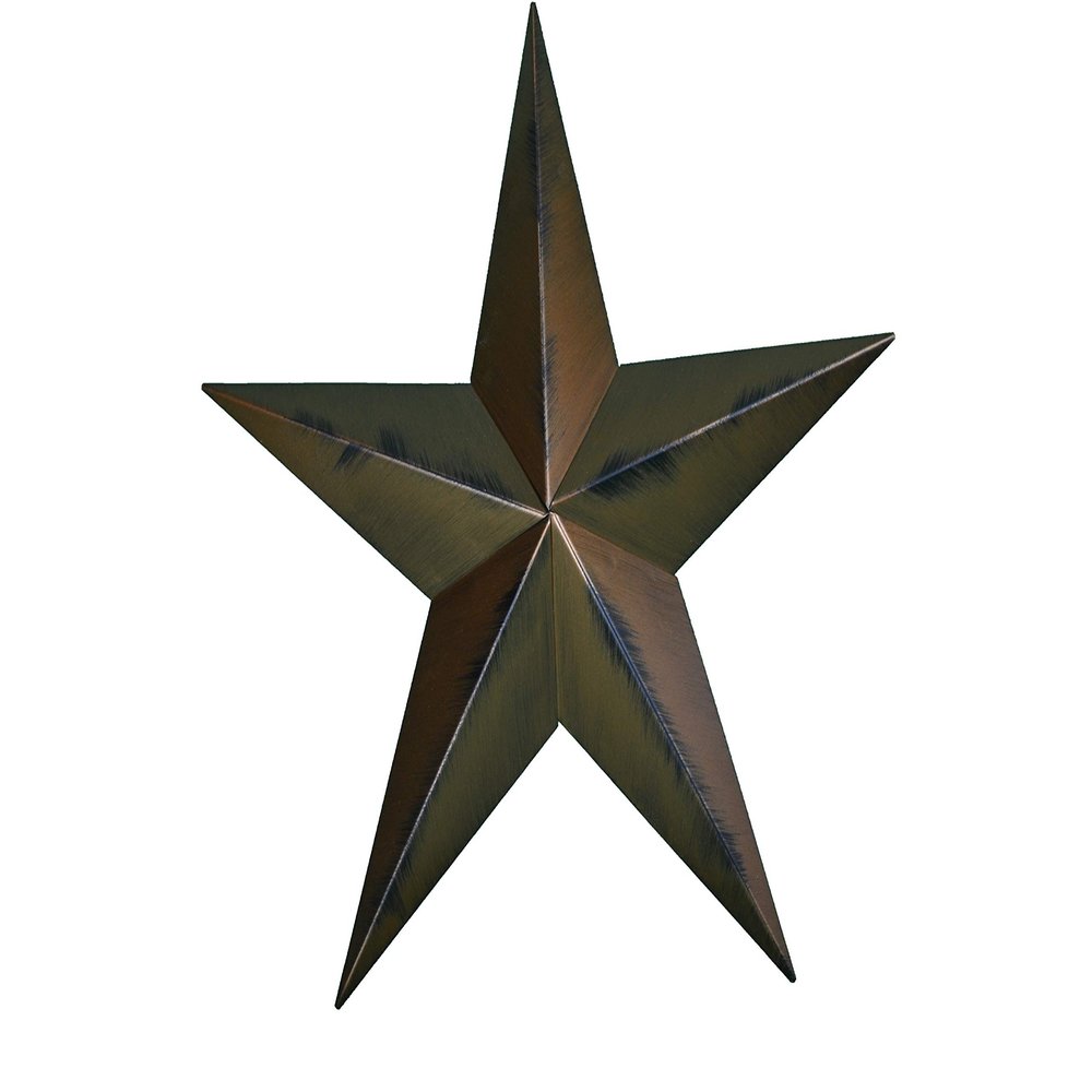 AMISH WARES 53 Inch Heavy Duty Metal Barn Star Painted Rustic Metallic Bronze.