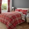 EDINBURGH FULL RED TARTAN PLAID REVERSIBLE COTTON DUVET SET QUILT COVER view 1
