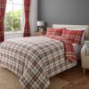 EDINBURGH FULL RED TARTAN PLAID REVERSIBLE COTTON DUVET SET QUILT COVER view 2
