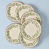 Lenox Holiday 6-Piece Dinner Plates Dinnerware Set, Service For 6, Porcelain, Dishwasher Safe, Round Plates Set, Holiday Red & Green, Perfect for Gatherings, Christmas Dinnerware (Ivory, 6 Piece) view 2