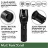EcoGear FX Complete LED Tactical Flashlight Kit TK120 Flashlight with Rechargeable Battery: High Lumens with 5 Light Modes, Water Resistant, Adjustable Focus Zoom view 4