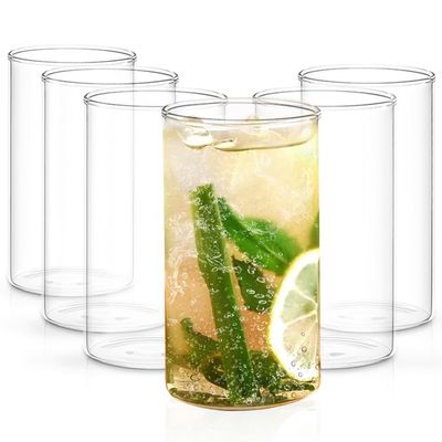 Borosil VCL350 Vision Classic [Set of 6] Premium Clear Lightweight & Durable Drinkware, Odor Resistant, Dishwasher Safe - For Water, Juice, Beer, Wine, and Cocktails |12 Ounce Cups