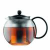 Bodum 34oz Assam Glass Tea Press with Stainless Steel Filter, Black Plastic Lid view 1