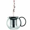 Bodum 34oz Assam Glass Tea Press with Stainless Steel Filter, Black Plastic Lid view 2