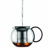Bodum 34oz Assam Glass Tea Press with Stainless Steel Filter, Black Plastic Lid view 3