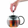 Bodum 34oz Assam Glass Tea Press with Stainless Steel Filter, Black Plastic Lid view 4