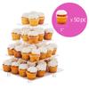 Jusalpha Large 4 Tier Cupcake Stand Square Acrylic Cupcake Tower Stand for Dessert, Pastry, Serving Platter-Candy Bar Party Dcor and Supply(with Rod Feet) (4SF-V2) view 3