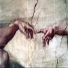 Tile Mural Creation of Adam by Michelangelo di Lodovico Buonarroti, Art Kitchen Bathroom Shower Wall Backsplash Splashback 5x3 4" Marble, Matte view 1