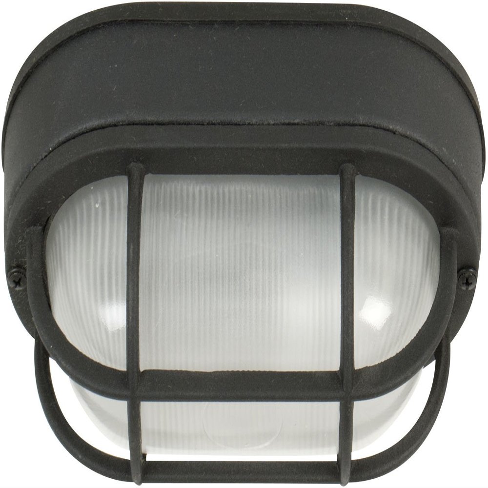 Craftmade Z396-TB Bulkhead Outdoor Marine Flush Mount Ceiling Lighting, 1-Light 60 Watt (5"W x 9"H), Matte Black