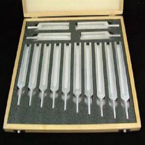 Premium 14 Piece Tuning Fork Set in Wood Box and Mallet A=426.6