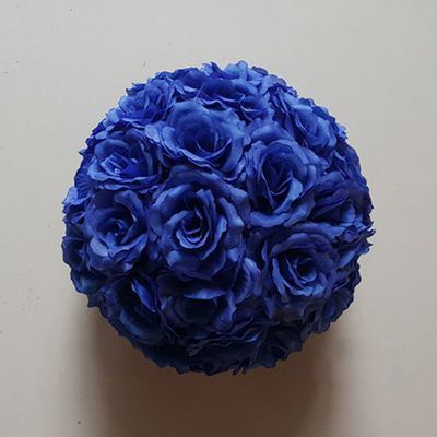 10 Pack 3 inch Artificial Rose Satin Pomander Kissing Balls for Home Wall Wedding Party Ceremony Decoration,Dark Blue