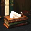 Tosnail Elegant Wooden Antique Book Tissue Holder Dispenser/Novelty Napkin Holder, 10.75 x 6.5 x 4 Inches view 3