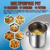 Cook N Home Deep Fryer Pot, Japanese Tempura Small Stainless Steel Deep Frying Pot, 304 Stainless Steel with Oil Drip Drainer Rack, Glass Lid, 6.3 inch/ 4Quart, for Kitchen French Fries, Chicken view 3