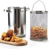 Cook N Home Deep Fryer Pot, Japanese Tempura Small Stainless Steel Deep Frying Pot, 304 Stainless Steel with Oil Drip Drainer Rack, Glass Lid, 6.3 inch/ 4Quart, for Kitchen French Fries, Chicken view 4