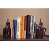 Danya B. ZI8051 Home and Office Shelf Decor - Metal Bookend Set - Man and Woman Sitting on a Block view 1