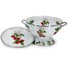 Golden Rabbit Enamelware Colander and Drip Plate Gift Set, Cherry view 2