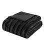 Madison Park Duke Luxury Long Faux Fur Throw Premium Soft Cozy Brushed Long Fur For Bed, Coach or Sofa, 50x60", Black view 1