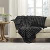 Madison Park Duke Luxury Long Faux Fur Throw Premium Soft Cozy Brushed Long Fur For Bed, Coach or Sofa, 50x60", Black view 3