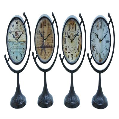 Deco 79 Metal Clock with Tilted Stand, Set of 4 12"H, 8"W, Black