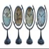 Deco 79 Metal Clock with Tilted Stand, Set of 4 12"H, 8"W, Black view 1