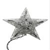 10.5" Lighted Silver Glittered Wire Star Christmas Tree Topper - Clear Lights view 1