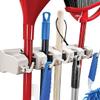 HOME IT Mop And Broom Holder Wall Mount - Garage Storage Systems with 5 Slots, 6 Hooks, 7.5lbs Capacity Per Slot - Garden Tool Organizer For Home, Kitchen, Closet, Garage, Laundry Room - Off-White view 1