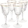 Lorren Home Trends Siena Collection Crystal Red Wine Glass with Gold Band Design, Set of 4, 7.5 fluid ounces view 2