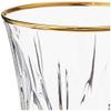 Lorren Home Trends Siena Collection Crystal White Wine Glass with Gold Band Design, Set of 4,6 fl oz view 4