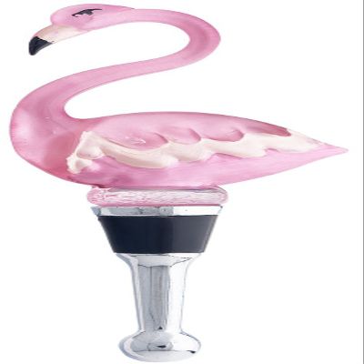 LSArts Flamingo Resin Bottle Stopper, 5", Multicolor
