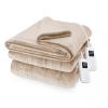 Sunbeam Electric Royal Posh Velvet Heated Blanket, 12 Heat Settings, 12-Hour Selectable Auto Shut-Off, Fast Heating, Warm and Lush, Champagne Color, King, 90" x 100" view 1
