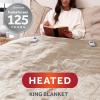 Sunbeam Electric Royal Posh Velvet Heated Blanket, 12 Heat Settings, 12-Hour Selectable Auto Shut-Off, Fast Heating, Warm and Lush, Champagne Color, King, 90" x 100" view 2